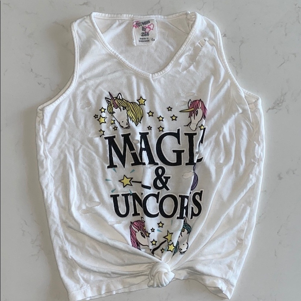 Flowers by Zoe Magic & Unicorns Front Tie Tank